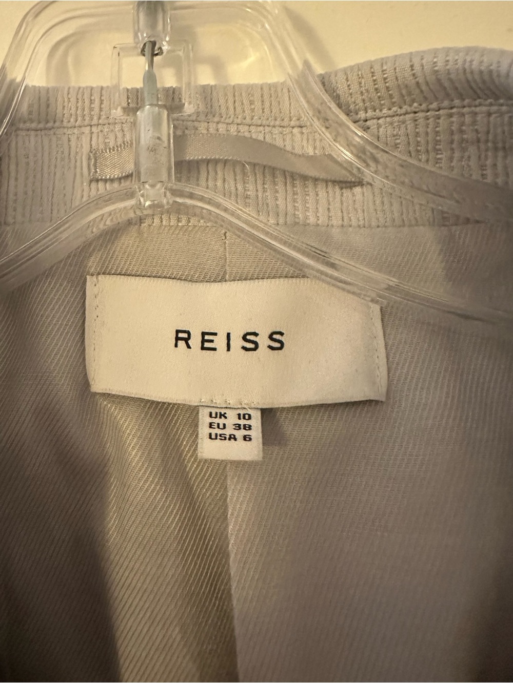 Reiss Women's Light Gray Single-Button Textured Blazer Size 6 - Picture 3 of 5